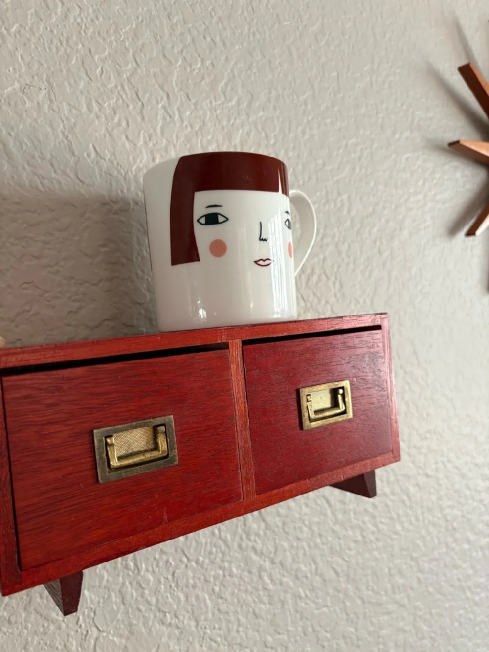 Vintage Wooden Jewelry Organizer with Two Removable Drawers